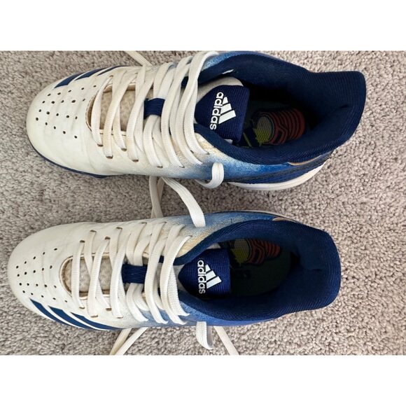 Adidas Icon Blue & White Baseball Cleats Size 1.5 Youth Boys - Picture 8 of 9